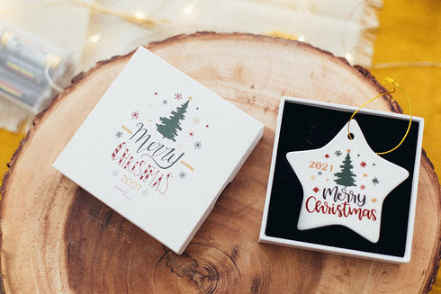 Heart's Sign Ceramic First Christmas in New Home Ornament 2021 | Xmas New Homeowner | New Home Gifts for Home | Our First Apartment Ornament 2021 | New House Gifts for Newlyweds Home
