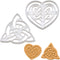 Set of 2 Celtic Triquetra cookie cutters (Designs: Celtic Heart and Triquetra), 2 pieces - Bakerlogy