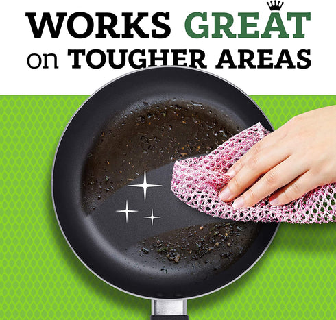 Heavy Duty Dish Scrubbers for Cleaning Dishes & Pots (6Pcs) - Replace Kitchen Sponges for Dishwashing with Our Scouring Pads - Try Our Alternative Dish Washing Scrub Sponge Scrubber Pack