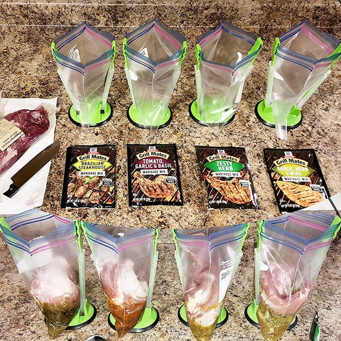 Baggy Rack Holder For Food Prep Bag/plastic Freezer Bag/Ziplock Bag Holder Stand, Meal Planning/prep Bag Holders,4 Pack/4pcs