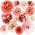 VINANT 20 PCS Rose Gold Party Decorations - Metallic Foil and Tissue Paper Pom Poms - Birthday Party Decoration - Baby Shower - Bridal Shower - Bachelorette - Garden Party - 14", 10", 8", 6"