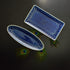 Euro Ceramica Peacock Collection Crackleglaze Serveware Trays/Platters, 13" Oval Appetizer, Feather Geometric Pattern, Blue