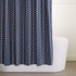 Amazon Basics Microfiber Navy Blue Herringbone Printed Pattern Bathroom Shower Curtain - Navy Blue Herringbone, 72 Inch