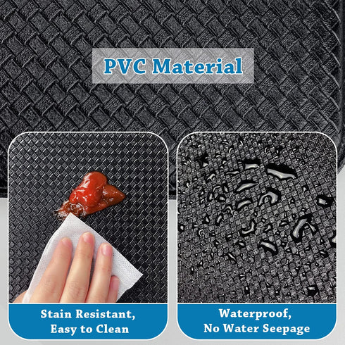 Kitchen Mat Cushioned Anti Fatigue Kitchen Rug, Waterproof Kitchen Rugs and Mats for Floor, Thick Non-Slip Standing Desk Mat for Kitchen, PVC Memory Foam Mat (Black, 17" x 29")