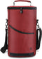 ALLCAMP 2 Bottle Wine Tote Carrier - Insulated Portable Padded Canvas Wine Bag for Travel, BYOB Restaurant, Wine Tasting, Party, Great Christmas Day Gift for Wine Lover?Red