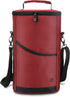 ALLCAMP 2 Bottle Wine Tote Carrier - Insulated Portable Padded Canvas Wine Bag for Travel, BYOB Restaurant, Wine Tasting, Party, Great Christmas Day Gift for Wine Lover?Red