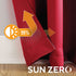 Sun Zero Soho 2-pack Blackout Energy Efficient Grommet Curtain Panel Pair, 54" x 63", Red