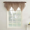 No. 918 25908 Erica Crushed Texture Sheer Voile Beaded Ascot Rod Pocket Curtain Valance, 51" x 24", Taupe