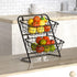 SimpleHouseware 2-Tier Rigid Wire Market Basket Stand, Black