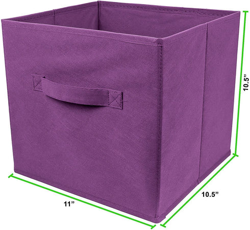 Greenco Foldable Storage Cubes Non-woven Fabric -6 Pack-(Purple)