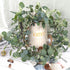 CEWOR 19 Inches Artificial Eucalyptus Wreath Spring Summer Large Green Leaf for Front Door Wall Window Farmhouse Garland Decor