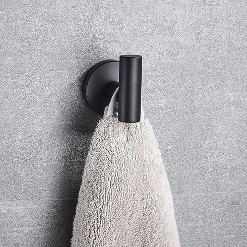 Marmolux Acc - Towel Hook Black Bathroom Single Coat Hooks Bath Kitchen Small Hand Towel Holder Hat Door Hanger Rack Home Storage Stainless Steel Bathroom Hardware Set Wall Mount Matte Black