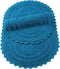 TreeWool, (Pack of 2) Bath Rugs with Crochet Border in Plush Cotton, Reversible - Oval (17" x 24"; Teal)