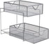Mind Reader 2 Tier Metal Mesh Storage Baskets Organizer, Home, Office, Kitchen, Bathroom, Silver