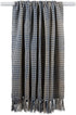 DII French Blue & Gray Houndstooth Plaid Throw, 50x60 with 2.5" Fringe