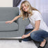 subrtex Stretch Sofa Slipcover 2 Piece Sofa Cover 3 Seater Soft Couch Slipcover Washable Furniture Covers, Jacquard Fabric Small Checks(Light Gray,Large)