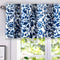 DriftAway Julia Watercolor Blooming Flower Floral Lined Thermal Insulated Window Curtain Valance Rod Pocket 52 Inch by 18 Inch Plus 2 Inch Header Navy 1 Pack