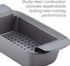 Rachael Ray Bakeware Meatloaf/Nonstick Baking Loaf Pan with Insert, 9 Inch x 5 Inch, Gray