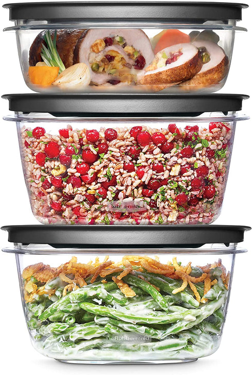 Rubbermaid Meal Prep Premier Food Storage Container, 6 Piece Set, Grey