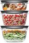 Rubbermaid Meal Prep Premier Food Storage Container, 6 Piece Set, Grey