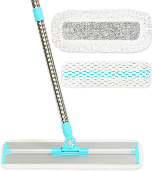 Simple Houseware 18-Inch Extra Wide Extendable Handle Microfiber Hardwood Floor Cleaning Mop (Includes 3 Mop Pads)