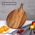 Silkceram Acacia Wood Pizza Peel, Round 12 Inch Wooden Cutting Boards, Cheese Paddle Board, Bread and Crackers Platter Serving Board 16"x12"x0.5"