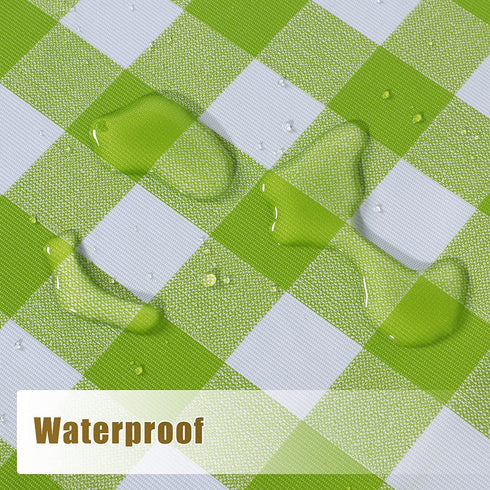 sancua Checkered Vinyl Rectangle Tablecloth, 60 x 102 Inch, 100% Waterproof Oil Proof Spill Proof PVC Table Cloth, Wipe Clean Table Cover for Dining Table, Buffet Parties, Apple Green and White