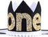 WAOUH Mr Onederful Hat for 1st Birthday - First Birthday Decoration for Baby's, Cake Smash Photo Prop, Glitter Crown for Girl or Boy (Black Golden Crown Hat)