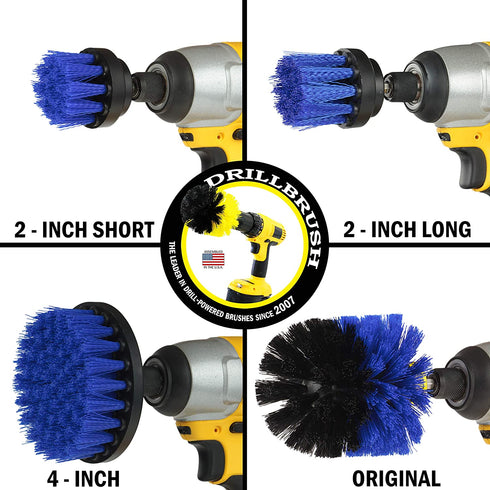 Drill Brush Spin Scrubber Kit - Clean Sinks, Shower Stalls, Bathtub, Bidet, Toilet, Tile, Carpet, and Flooring - Bathroom Rugs