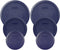 Pyrex Bundle - 6 Items: (2) 7402-PC 6/7-Cup Blue Plastic Lids & (2) 7201-PC 4-Cup Blue Plastic Lids & (2) 7200-PC 2-Cup Blue Plastic Lids