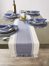 DII Dobby Stripe Woven Table Runner, 13x108-inch, French Blue
