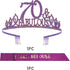 70th Birthday Gifts for Women,70th Birthday Tiara and Sash Purple,70th Birthday Decorations Party Supplies,70& Fabulous Birthday Satin Sash Crystal Tiara Birthday Crown for 70th Birthday Party Decor