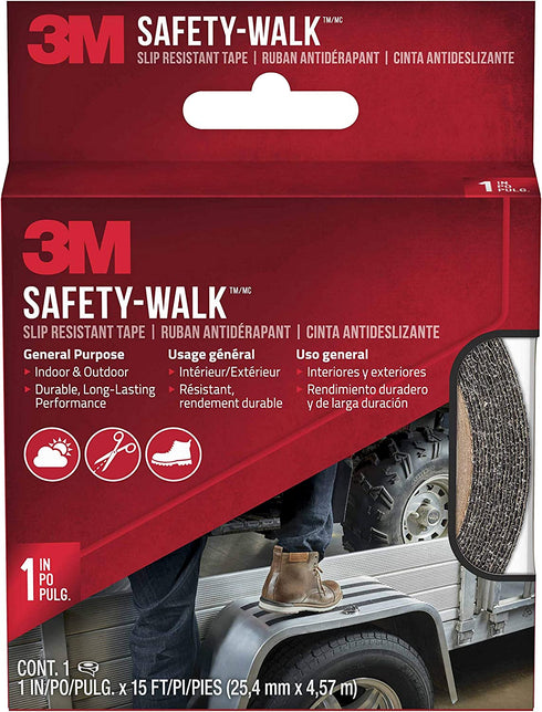 3M Safety-Walk Indoor/Outdoor Tread, Black, 1-in by 180-in Roll, 7634NA