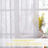 NICETOWN Sheer Curtains for Small Window - Thick Linen Look Window Covering Semi-Voile Drapes for Laundry with Grommet Top ?White, 52 Inch Width, 45 Inch Length, 1 Pair