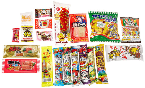 Japanese Candy Box assortment Kit 20pcs Dagashi Umaibo Snack Gumi potato Chip Kitty chocolate (20 pieces set)