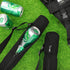 Cunhill 2 Pieces 6-Can Insulated Cooler Sleeve Beer Cooler Tube Black Insulated Beer Hold Golf Bag Insulated Beer Cooler for Golfing, Beach Days, Picnic, Traveling and More (Straps Style)