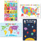 4 Alphabet, Map of United States, World Map, Solar System, ABC Posters Toddlers Wall Art Decor, Planets For Kid Chart, US Travel Map Laminated Kindergarten Classroom Prek Homeschool Supplies 11x17"