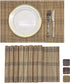 ANDSTAR Set of 8 Pcs Bamboo Placemats Natural Anti-Slip Bamboo Placemats Washable Heat-Resistant Table Mats for Dining Room and Kitchen (Brown+White+Black)