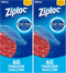 Ziploc Gallon Food Storage Freezer Bags, Grip 'n Seal Technology for Easier Grip, Open, and Close, 60 Count, Pack of 2 (120 Total Bags)