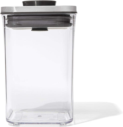 OXO Steel POP Container Small Square Short (1.1 Qt/1 L) - Airtight Food Storage - Ideal for Brown Sugar, Tea