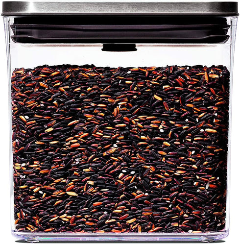 OXO Steel POP Container Short Rectangle- 1.7 Qt for Brown Sugar, Dried Beans and More