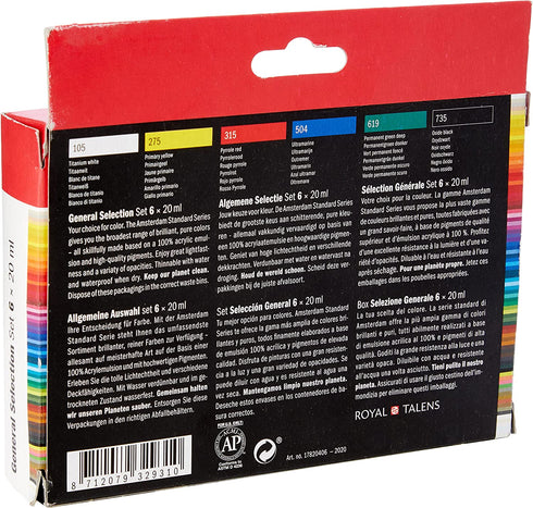 Amsterdam Acrylic Standard Series Paint Set 6x20ml Basic