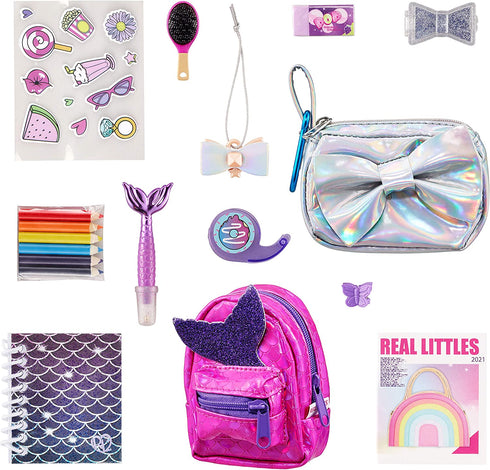 REAL LITTLES - Collectible Micro Backpack and Micro Handbag with 12 Micro Working Surprises Inside!, Multicolor (25324)