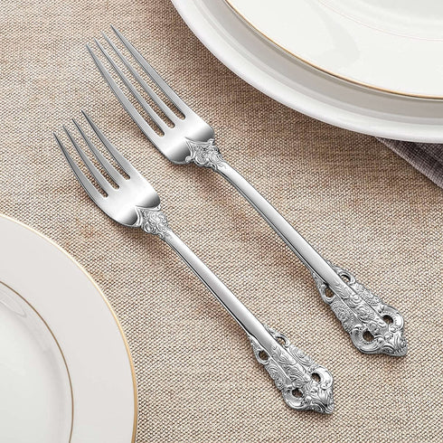 KEAWELL Gorgeous Dinner Fork, Set of 4, 18/10 Stainless Steel, 8 Inches, Dishwasher Safe, Mirror Polished, Silverware Fork Set