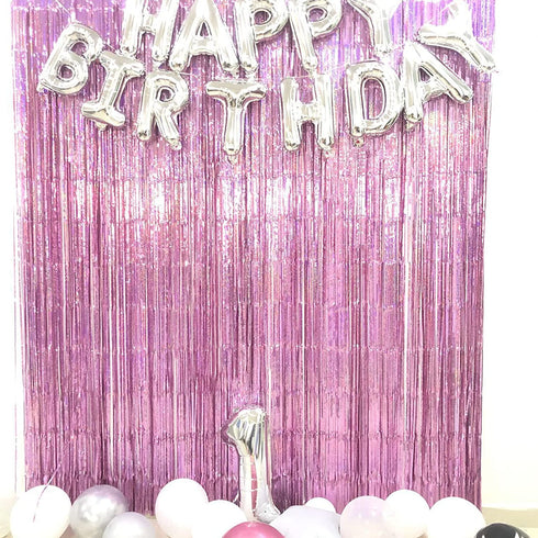 BRAVESHINE 2 Pack 3.2 ft x 8.2 ft Tinsel Foil Fringe Curtains Metallic Photo Booth Backdrops Party Supplies for Birthday Wedding Christmas Bridal Shower Bachelorette Holiday Decorations - Light Pink
