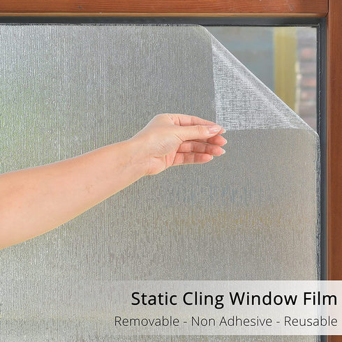 FEOMOS Rain Glass Window Film UV Blocking Removable Window Sticker Static Cling Film Vinyl Decorative Glass Film for Windows Doors Privacy Non Adhesive 23.6 x 78.7 inches
