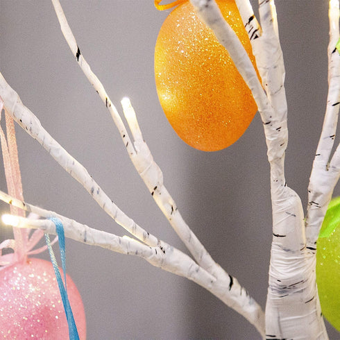 Vanthylit LED Easter Birch Tree Lights with Eggs Battery Powered Centerpiece Decoration Tabletop Tree Light for Home Wedding Holiday