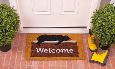 Calloway Mills 121271729 Lazy Bear Welcome Doormat, 17" x 29", Multicolor