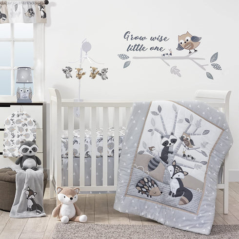 Bedtime Originals Little Rascals Forest Animals Musical Mobile, Gray/White