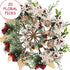 BANBERRY DESIGNS Woodsy Floral Picks Set of 10 Snow Tip Pinecone Red Berries Sprays Wooden Embellishments DIY for Christmas Garlands Wreaths Flower Arrangements Rustic Home Décor